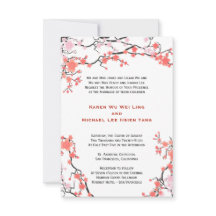 Peach Red & Rosa Cherry Blommars Oriental Bröllop