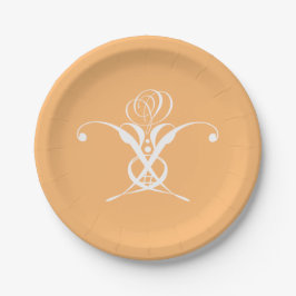 Peach Retro White Flourish Ro