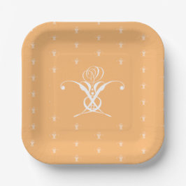 Peach Retro White Flourish Ro