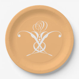 Peach Retro White Flourish Ro