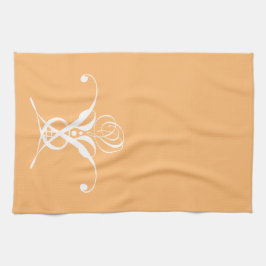 Peach Retro White Flourish Ro Kökshandduk