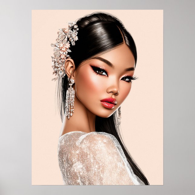 Peach Reverie | Vertical Portrait Poster (18×24) (Framsidan)