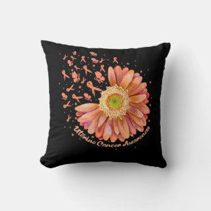 Peach Ribbon Hummingbird Solros Uterine Cancer Kudde