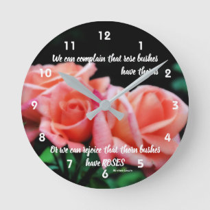 Peach Ro Attitude inspirational Quote Rund Klocka