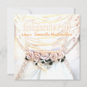 Peach ro blommigt bröllop bachelorette Party Inbjudningar