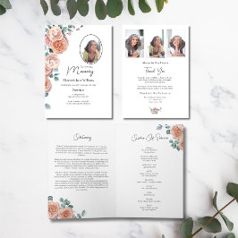 Peach Ro Blommigt - foto för funktionsorder Kort