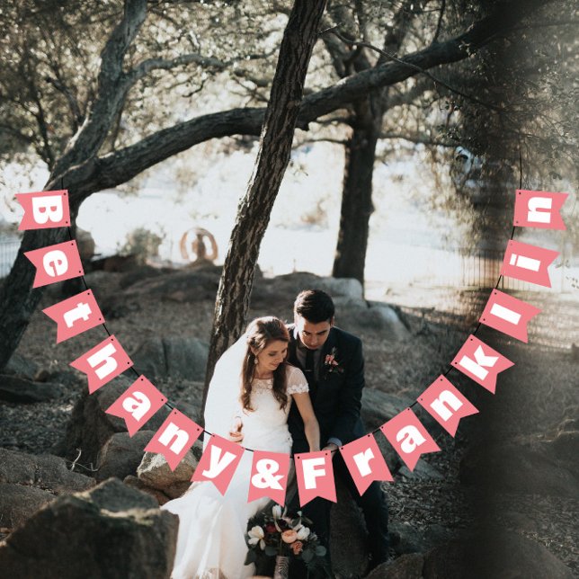 Peach Ro Bud Peachy Coral Bröllop Vimplar (Skapare uppladdad)