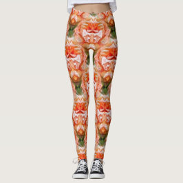 Peach Ro Flower Abstrakt Art Mönster Leggings