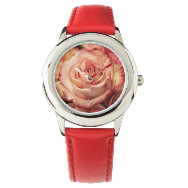 Peach Ro Flower Armbandsur (Framsida)