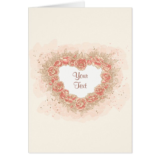 Peach Ro Grunge Heart Hälsningskort (Framsidan)