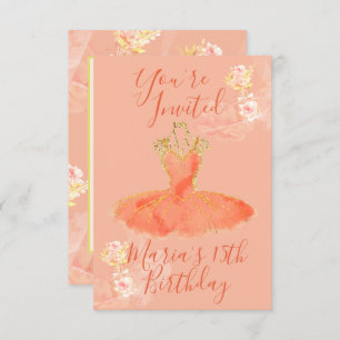 Peach Ro Guld Ballerina Dress Blommigt Parfym Inbjudningar