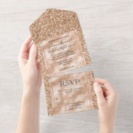 Peach Ro Guld Glitter Glitz