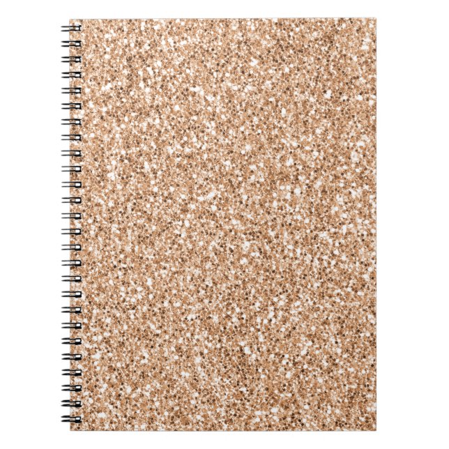 Peach Ro Guld  Glitter Glitz Anteckningsbok (Framsidan)