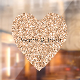 Peach Ro Guld Glitter Heart