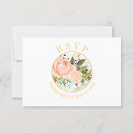 Peach Ro Gult Rosenknopp Circular Ram OSA Kort