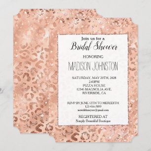 Peach Ro Leopard Glitz Inbjudningar