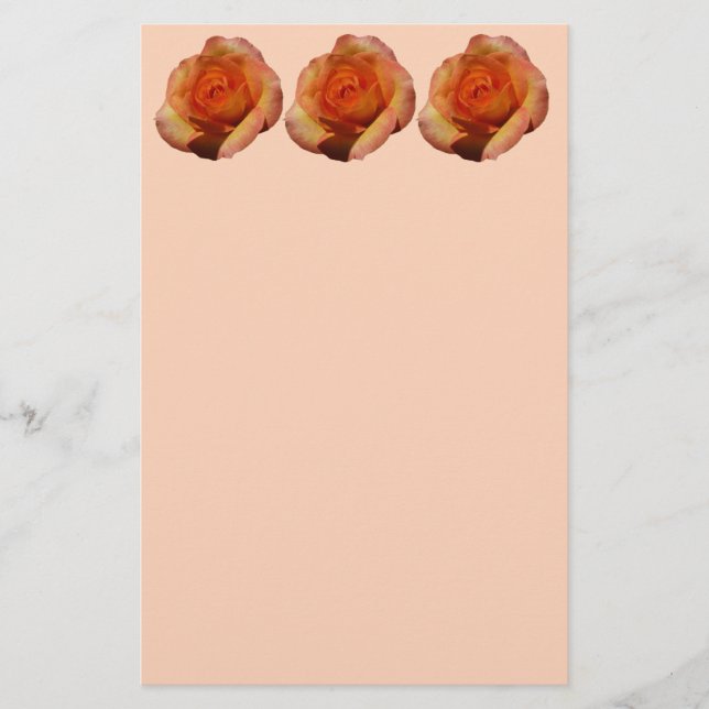 Peach Ro Orange Floral Photography Brevpapper (Framsida)