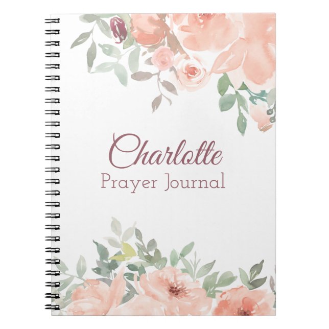 Peach Ro Prayer Journal Anteckningsbok (Framsidan)
