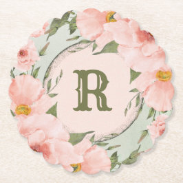 Peach Ro & Sage Grönt Underlägg Papper