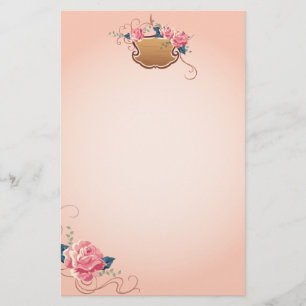 Peach Ro Stationary Brevpapper