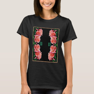 Peach Ro Trio Abstrakt Blommigt Art T Shirt