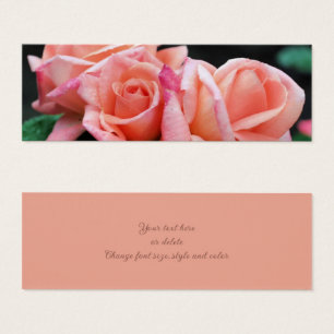 Peach Ro Trio Flower Mini Bookmark Litet Visitkort