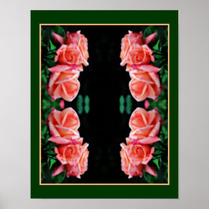 Peach Ro Trio Spegel Abstrakt Blommigt Art Poster
