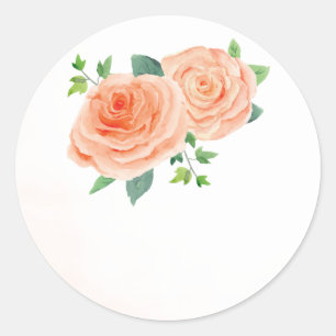 Peach Ro Wedding Favor Stickers Runt Klistermärke