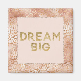 Peach Ro White Leopard Skriv ut Guld Dream Magnet
