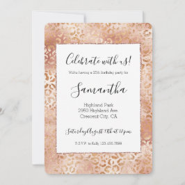 Peach Ro White Leopard Skriv ut  Inbjudningar