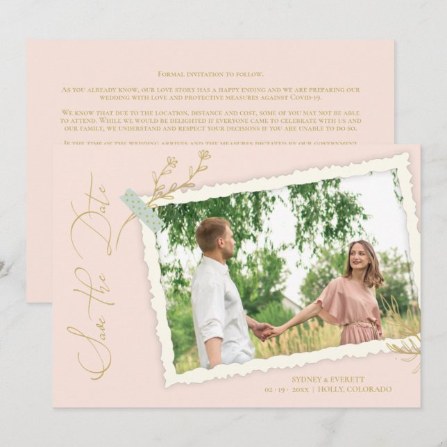 Peach Romantic Vintage Photo Album Scrapbook (Fram/baksida)