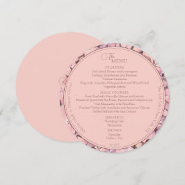 Peach Romantik Bröllop Circle Meny