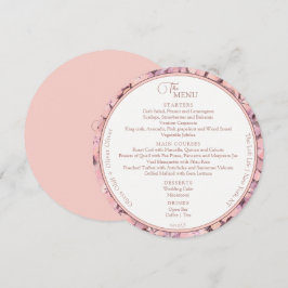 Peach Romantik Bröllop Circle Meny