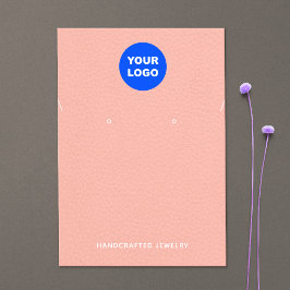 Peach Rosa Add Logotyp Earring Necklace Combo Visn Visitkort