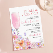 Peach Rosa Blommiga Kronblad Prosecco Bröllopsdusc