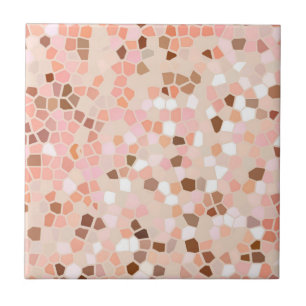 Peach Rosa Brown Mosaic Ceramic Tile Kakelplatta