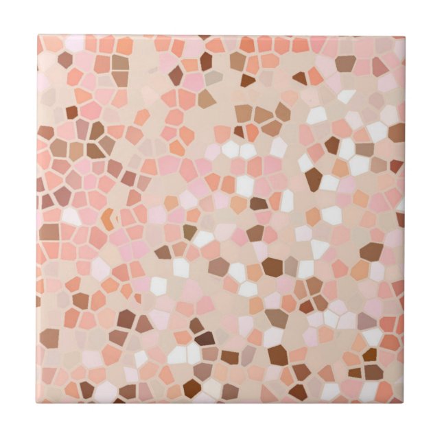 Peach Rosa Brown Mosaic Ceramic Tile Kakelplatta (Framsidan)