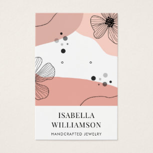 Peach Rosa  Flower Sketch-Visning Card Visitkort