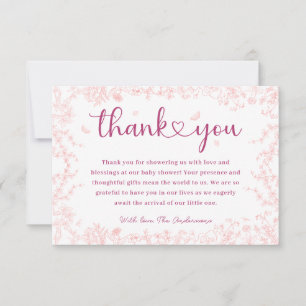 Peach Rosa Garden Chinoiserie Baby Shower Tack Kort