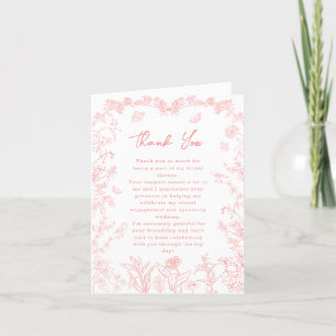 Peach Rosa Garden Chinoiserie Möhippa Tack Kort