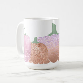PEACH & ROSA GLITTER LOOK AUTUMN PUMPKINS KAFFEMUGG