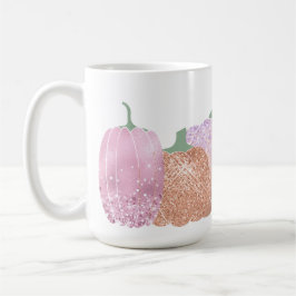 PEACH & ROSA GLITTER LOOK AUTUMN PUMPKINS KAFFEMUGG