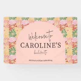 Peach Rosa Groovy Blommigt Abstrakt