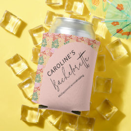 Peach Rosa Groovy Blommigt Abstrakt