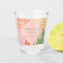 Peach Rosa Groovy Blommigt Abstrakt