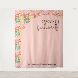 Peach Rosa Groovy Blommigt Abstrakt