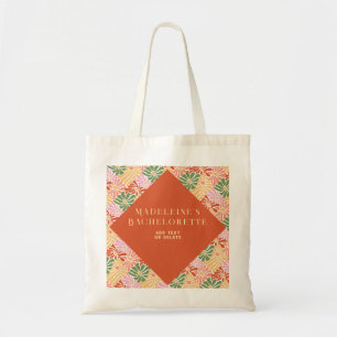Peach Rosa Groovy Blommigt Abstrakt Tygkasse