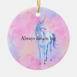 Peach Rosa Lila Unicorn Julgransprydnad Keramik