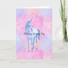 Peach Rosa Lila Unicorn Kort