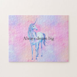 Peach Rosa Lila Unicorn Pussel